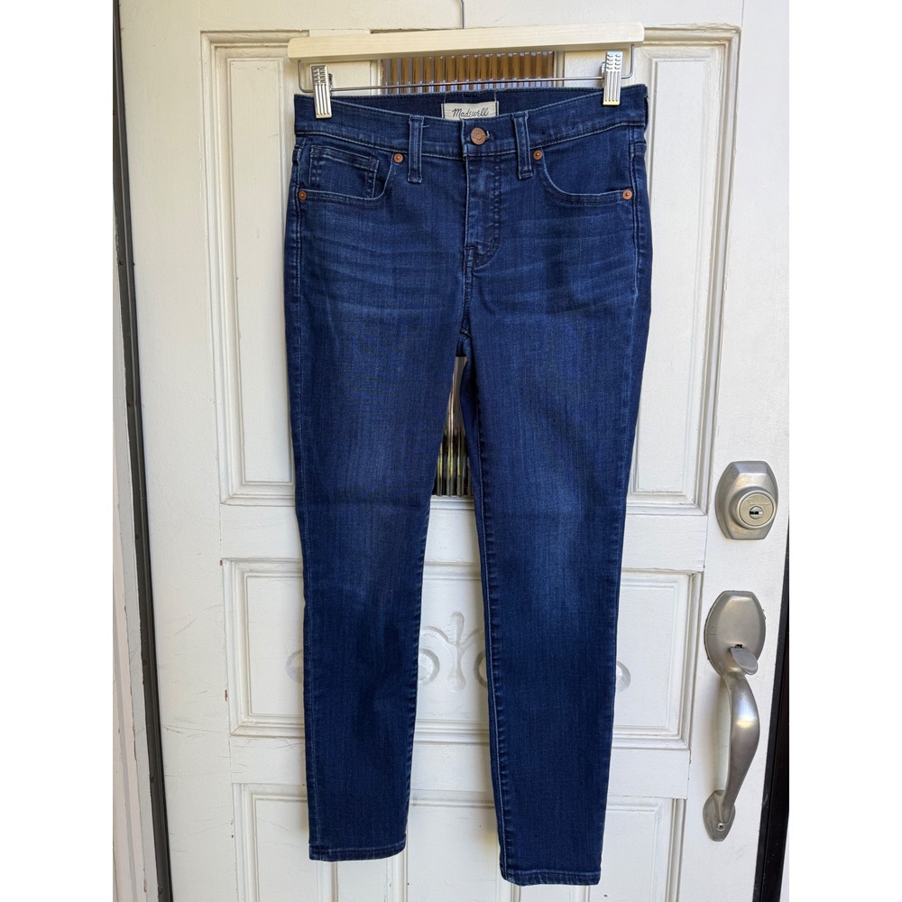 Madewell‎ 8" Skinny Jeans Dark Wash Blue Mid Rise Petite Size 26 Petite